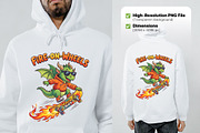 Fire on Wheels Skater Dragon Clipart, an Animal Illustration by zahidhossainalif (Thumbnail 2 of 3)