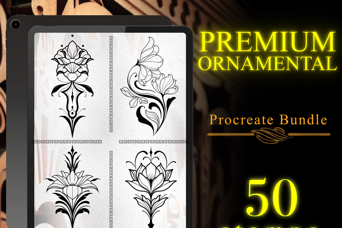 Premium Ornamental Tattoo Stencils, a Brush Add-On by ProcreateInk (Photo 1 of 7)