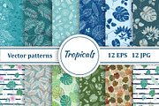 Tropical leaves patterns, a Pattern Graphic by IrStepShop (Thumbnail 1 of 6)