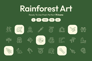 Rainforest Art Icon Set, an Outline Icon by Prosymbols