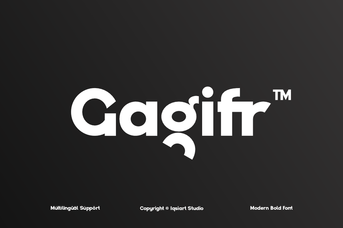Gagifr - Bold Display Sans Font, a Sans Serif Font by Iqsiart Studio (Photo 1 of 15)