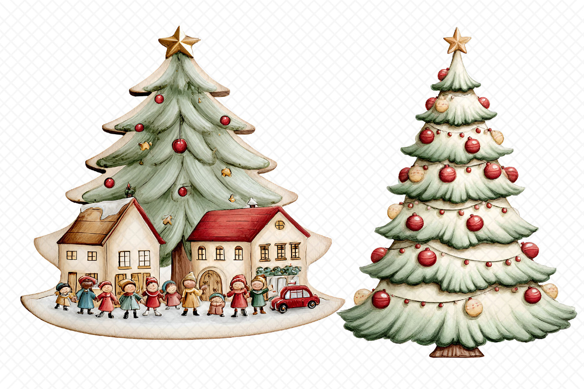 christmas-tree-clipart, an Illustration by cherrydesign (Photo 3 of 3)