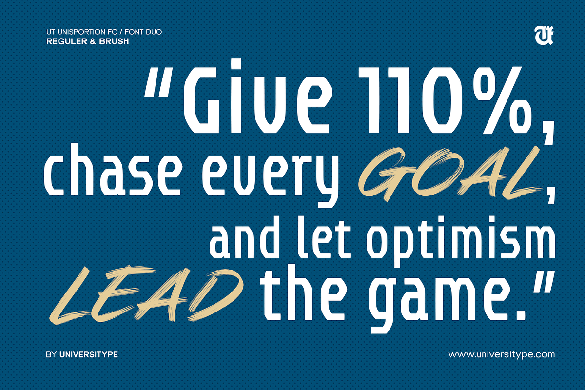 UT Unisportion FC Font Duo, a Sans Serif Font by Universitype (Photo 8 of 13)