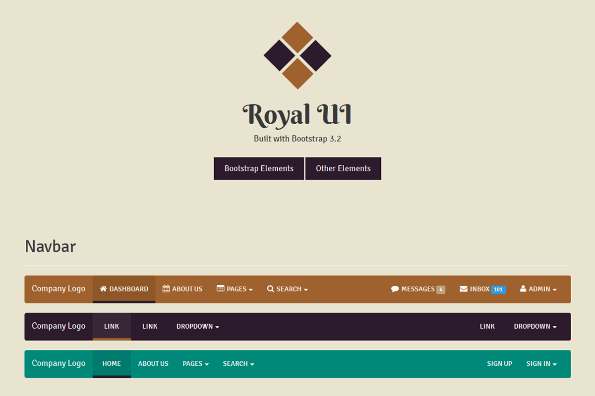 Royal UI - Bootstrap 3 Skin, a Bootstrap Template by Jnix Tech (Photo 1 of 5)