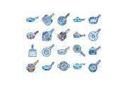 Hand drawn kitchen frying pans, an Object Graphic by pikepicture (Thumbnail 1 of 3)