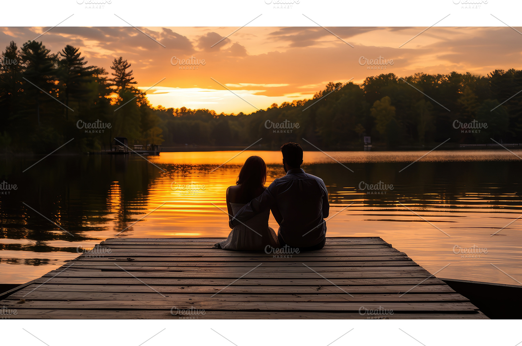 nature couple on lake ai generated, a Nature Photo by pikepicture