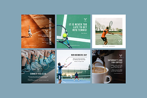 Tennis Social Media Design Templates