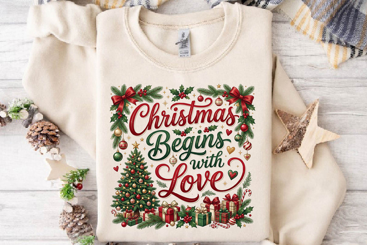 Christmas Begins With Love PNG, a Seasonal Illustration by DreamPrint404 (Photo 4 of 6)