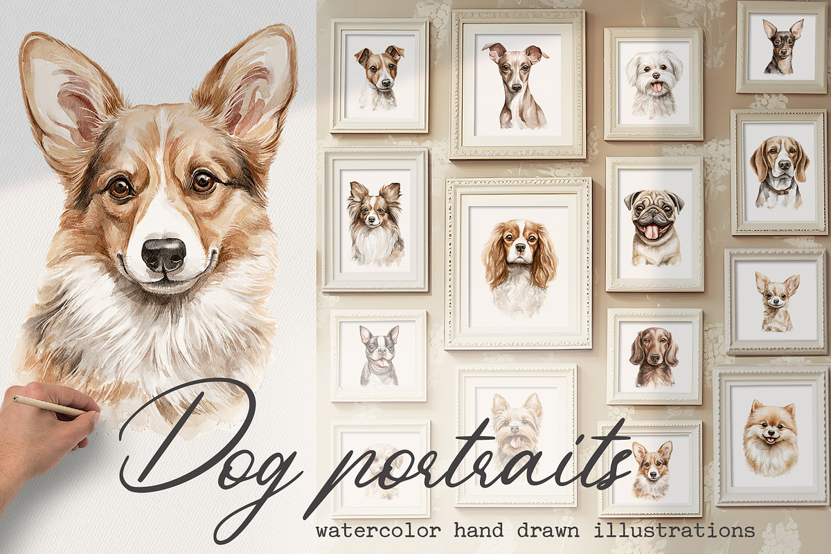 Dog portraits, an Animal Illustration by Mimomy (Photo 1 of 9)