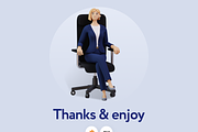 Ladsy Businesswoman 3D Character Set, a 3D by Welovegraphics (Thumbnail 8 of 10)