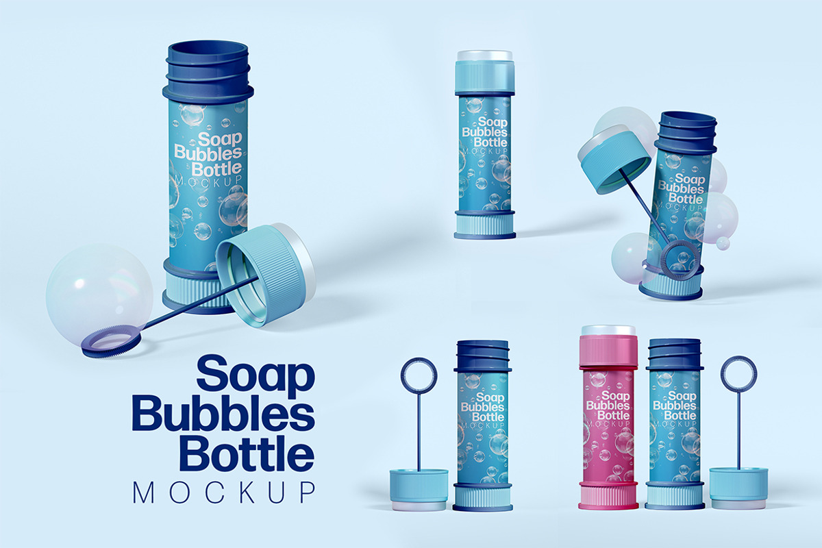 Soap Bubble Bottle Mockup Set, a Product Mockup by McLittle Stock (Photo 1 of 6)