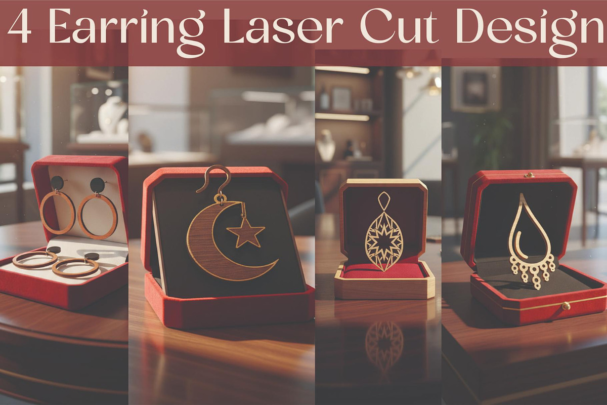 Modern Laser Cut Earrings, an Object Graphic by Creativeshirt (Photo 1 of 5)