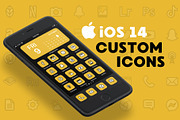 Bold iOS 14 iPhone Custom App Icons, an Icon by Cornfield Studio (Thumbnail 1 of 4)