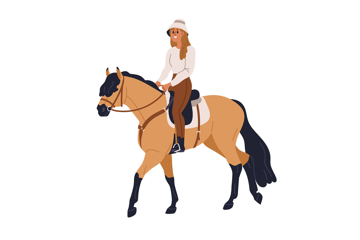 Equestrians riding horse backs set, an Animal Illustration by Good Studio (Photo 6 of 11)