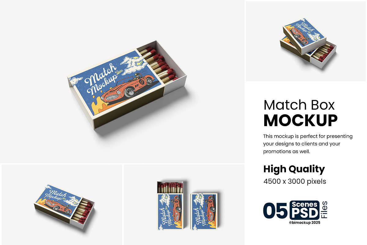 Match Box Mockup, a Product Mockup by bimockup (Photo 1 of 6)