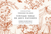 Vintage Toile Victorian PNG Patterns, a Pattern Graphic by Century Library (Thumbnail 1 of 11)