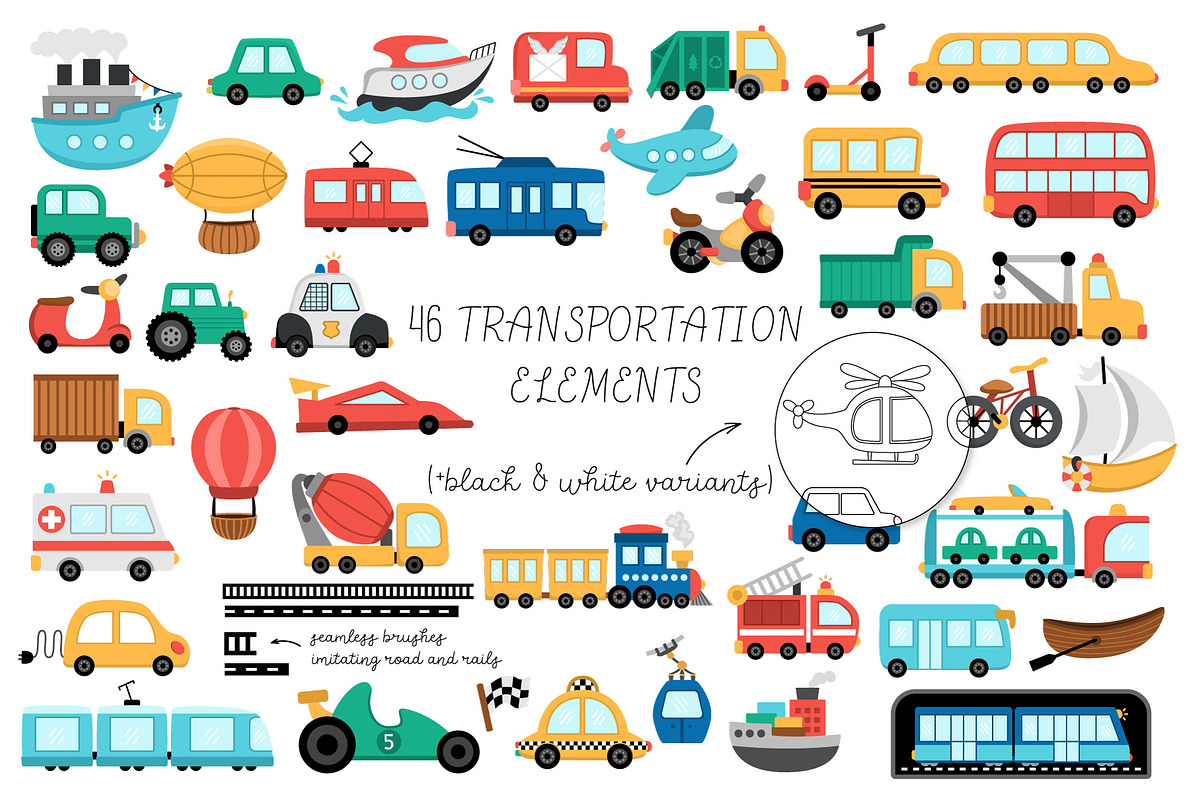 Transportation clipart, an Object Graphic by Lexi Claus (Photo 2 of 12)