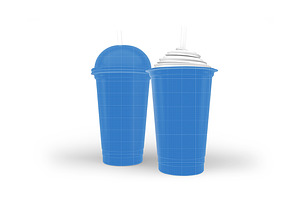 Plastic Cups Mockup, a Cups & Container Mockup by Qaleb Studio