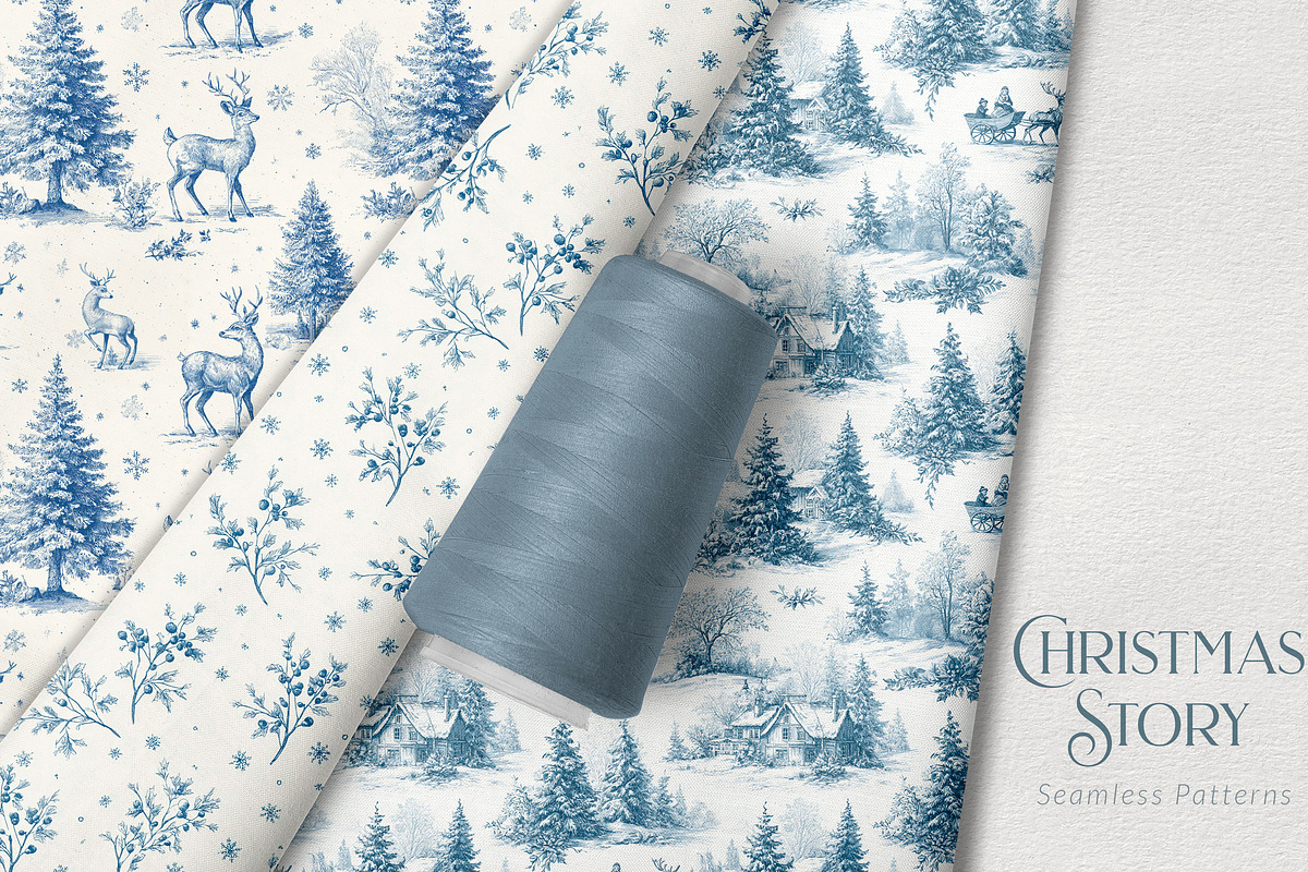 Vintage Christmas Pattern Collection, a Pattern Graphic by Olya Creative (Photo 8 of 21)