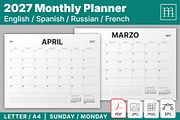 2027 Monthly Planner (MP050-2-27-L), a Stationery Template by mikhailmorosin (Thumbnail 1 of 8)