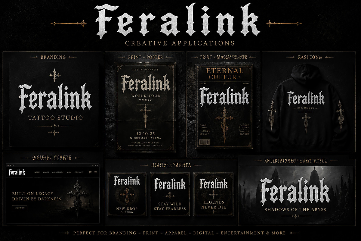 Feralink – Gothic Blackletter Font, a Blackletter Font by Wow Magic (Photo 2 of 4)