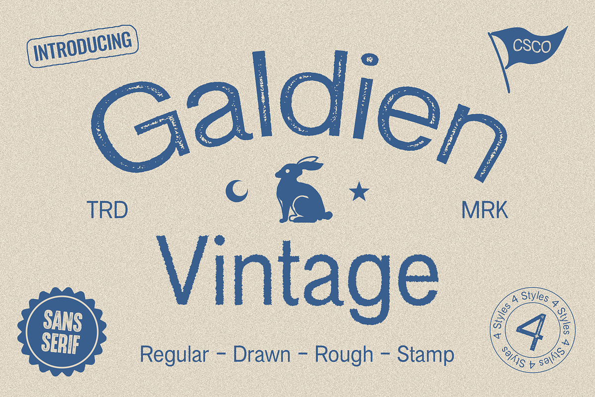 Galdien Vintage, a Sans Serif Font by Craft Supply Co. (Photo 1 of 8)