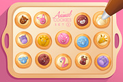 Cute Animal Cookies Set2, an Object Graphic by Daraon (Thumbnail 2 of 2)