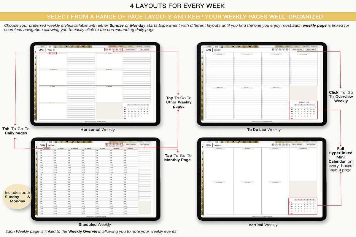 Interactive Digital Planner | iPad, a Templates & Theme by Plamarplanners (Photo 4 of 11)
