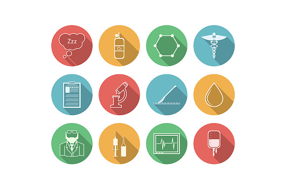 Anesthesiology Vector Color Icon Set