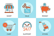 Online Shopping Icons and Process, a Finance Illustration by TAlex (Thumbnail 3 of 7)