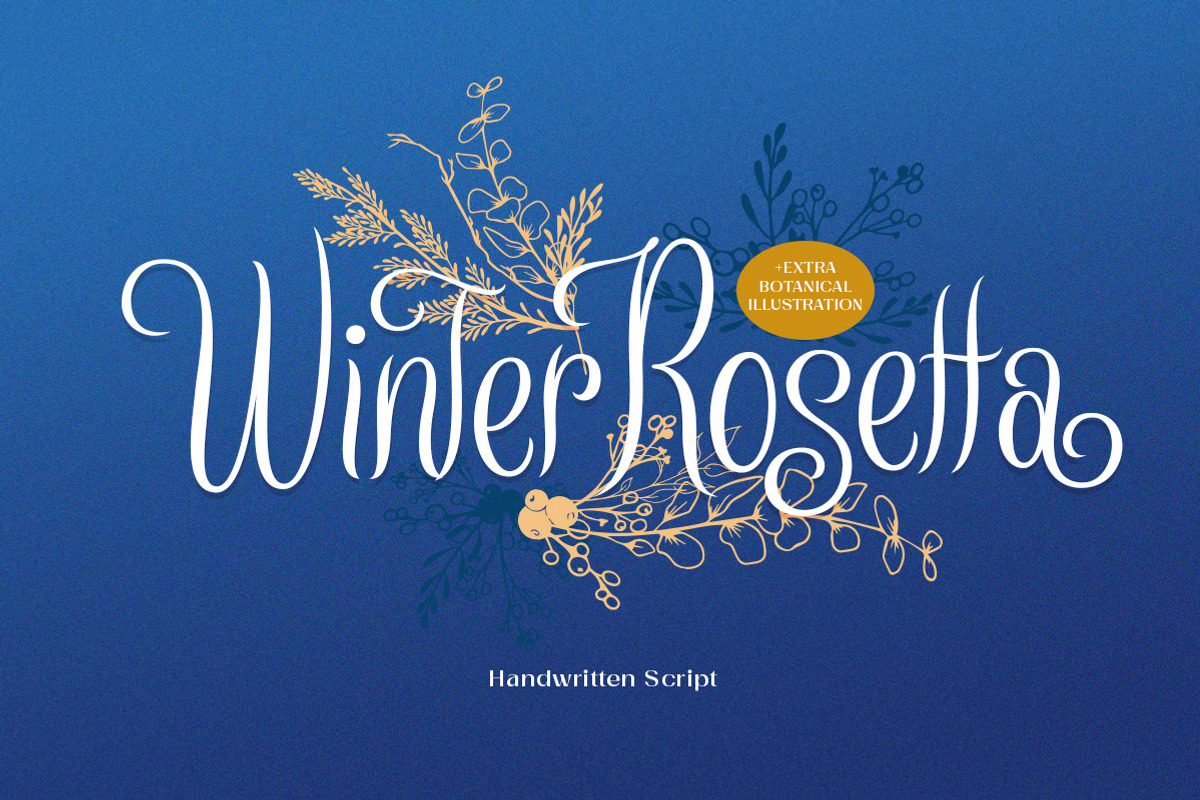 Winter Rosetta - Handwritten Script, a Script Font by Letterhend Studio (Photo 1 of 9)