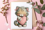 Whimsical Valentines Cat Png, an Illustration by SinaCreation (Thumbnail 10 of 11)