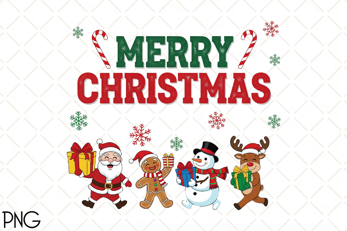 Merry Christmas PNG, an Illustration by Black Bird Studio (Photo 1 of 4)