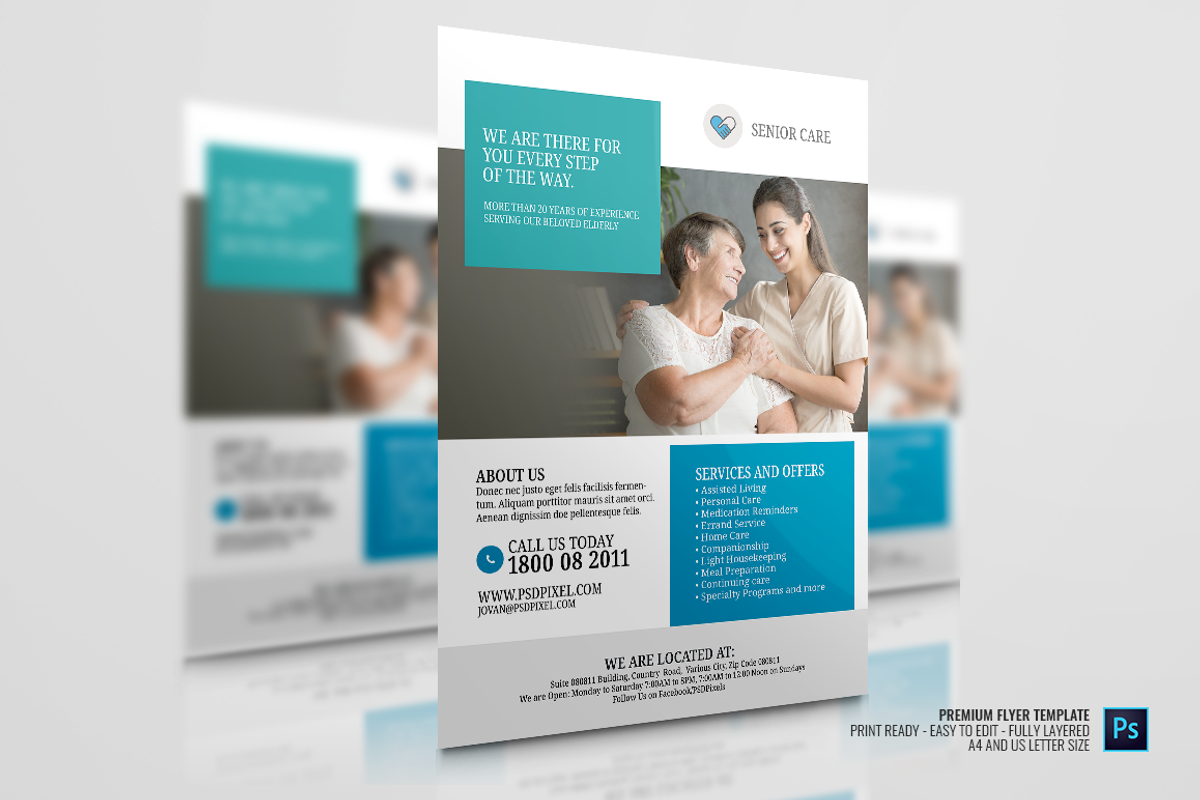 Home Care for Senior Flyer, a Flyer Template by PSDPixel (Photo 3 of 5)