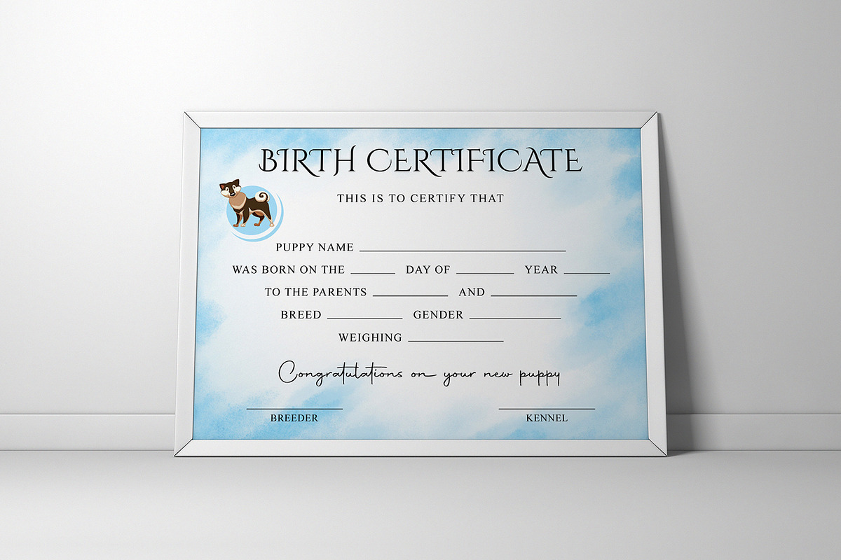 Puppy Birth Certificate, a Stationery Template by DesignDevisers (Photo 6 of 10)