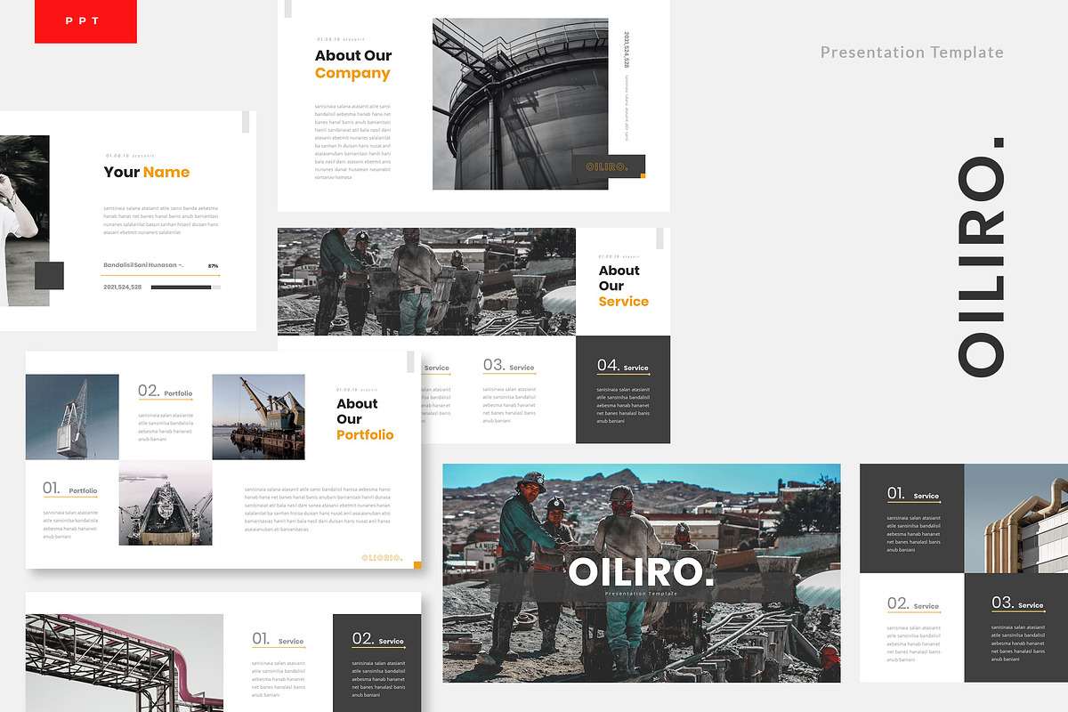 Oiliro - Oil Industry Powerpoint, a Presentation Template by naulicreative (Photo 1 of 4)
