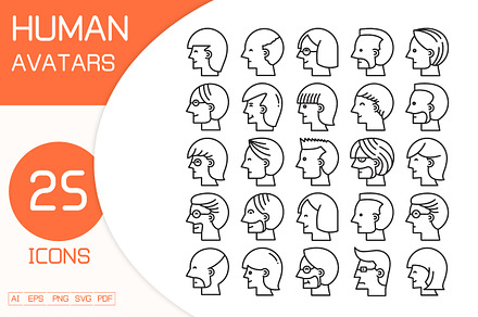Human Avatars Set Illustration, a Person Illustration by Designfour