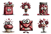 Quirky valentines sweets clipart, an Illustration by CreationArt (Thumbnail 6 of 6)