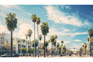 beach palm summer background ai, a Nature Photo by pikepicture