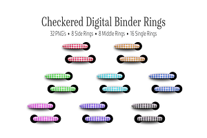 Checkered Digital Binder Rings