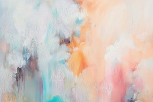 Abstract pastel painting representing dreamlike clouds and soft, a Decorative Illustration by Studio ANNA