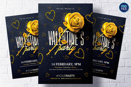 Classy Valentine's Day Party (PSD), a Poster Template by Rome B Creation