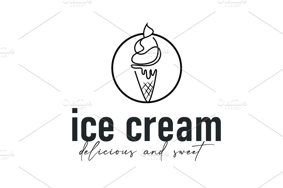 Sweet delicious ice cream logo, a Branding & Logo Template by Maylianaw28