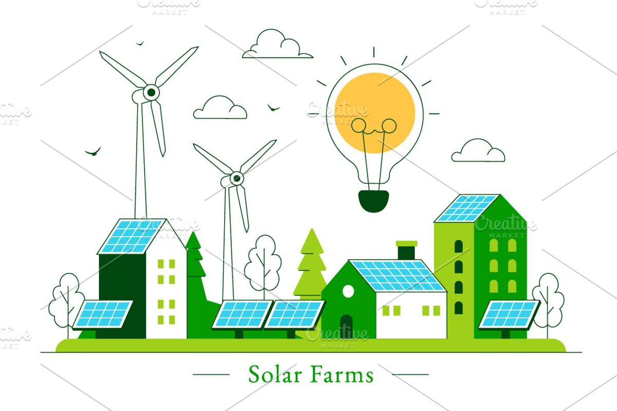 10 Solar Farms Illustration, a Technology Illustration by denayunebgt (Photo 4 of 4)