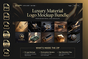 Luxury Material Logo Mockup PSD Pack, an Advertising Mockup by Dreamanart