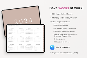 2024 Digital Planner Keynote PLR