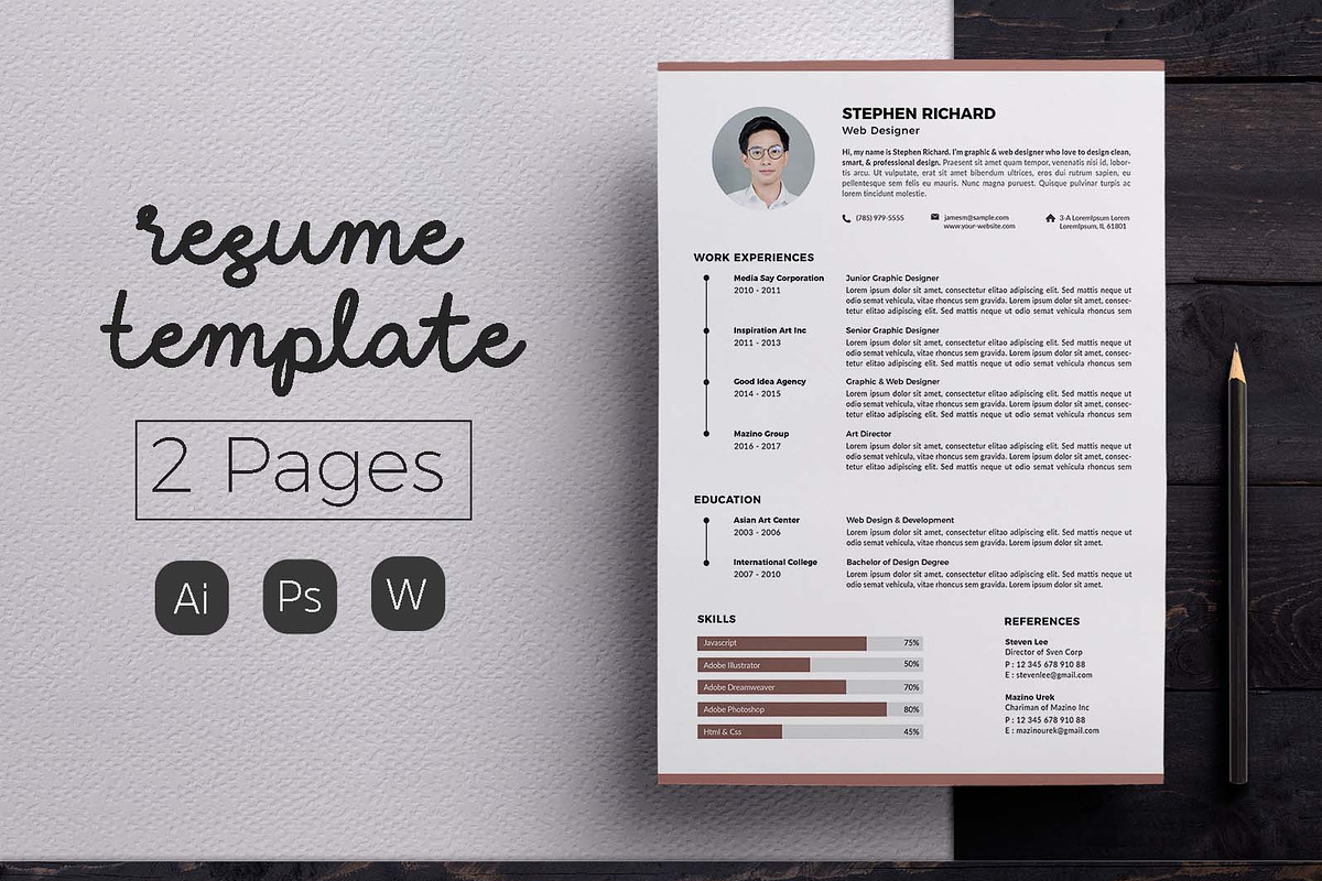 Vol.53 Resume & CV Template, a Resume Template by Hito Graphic (Photo 1 of 8)