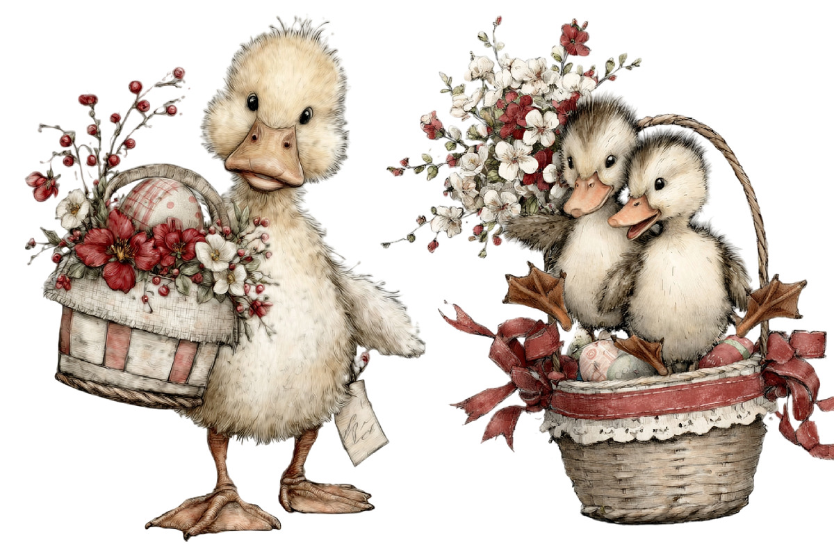 Cute Easter Ducks Clipart, a Graphic by CitraGraphics (Photo 3 of 5)