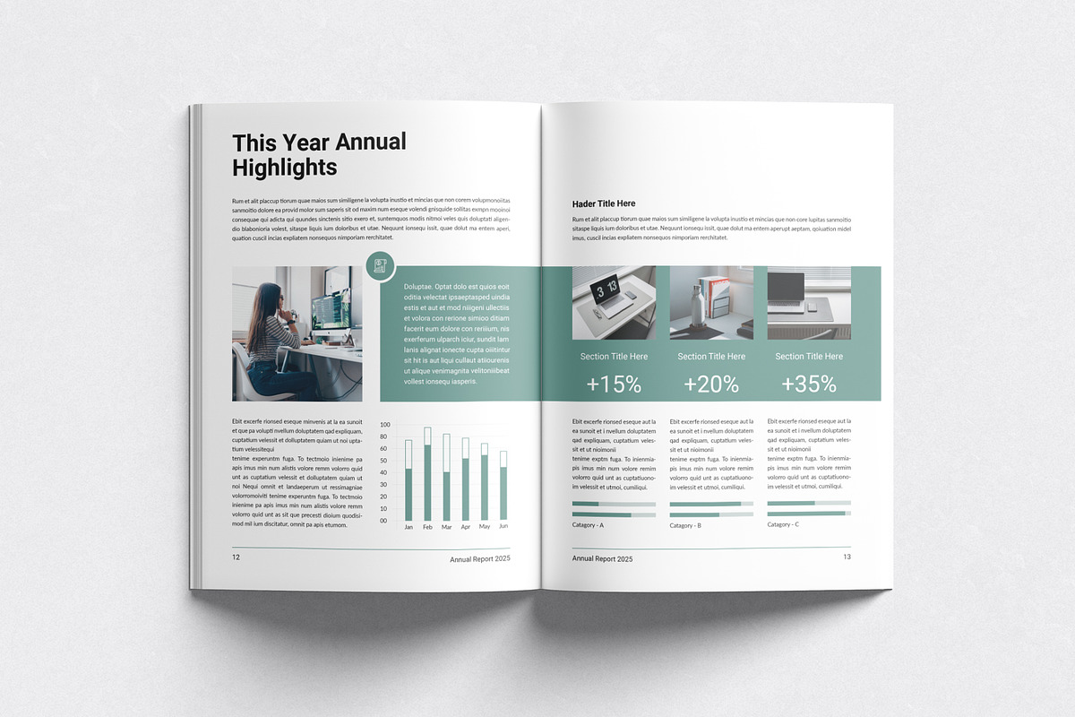 Annual Report Template, a Brochure Template by DesignCrest (Photo 7 of 14)