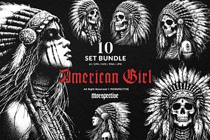 10 Bundle Dark Art American Indian, an Illustration by Morspective